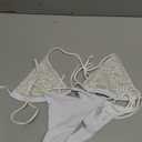 YAUASOPA Sexy Handmade Sequins 2PCS Bikini Set Tankini Sexy Bra Swimsuit Lace Top Praty Swimwear.S