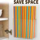 2 Pack Hanging Straw Holder for Cabinet Wall, Plastic Reusable Tumbler Straws Organizer Storage Container Dispenser for Kitchen Counter Cupboard Drinking