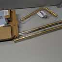 RRM Toilet Paper Holder Stand, Bathroom Free Standing Toilet Paper Holder with Reserve Storage 3-4 Toilet Paper Rolls, Double Rod 26.4-inch Stainless Steel Toilet Paper Storage (Golden)