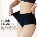 High Waisted Cotton Underwear for Women - Tummy Control Panties No Roll Waistband, Breathable Full Coverage Briefs (M)