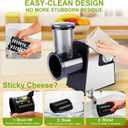 Upgraded 300W Electric Cheese Grater with 7 Stainless Steel Blades, Cheese Shredder Electric for Slicing, Shredding & Grinding Vegetables, Fruits and Nuts,Easy One-Touch Control