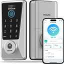 DESLOC WiFi Smart Lock D110 Plus, Built-in Wi-Fi No Hub Needed, Fingerprint Keyless Entry Door Lock, Touchscreen Keypad Deadbolt, Remote Control, Auto Lock, Anti-Peep PIN, BHMA, Compatible with Alexa (Silver)