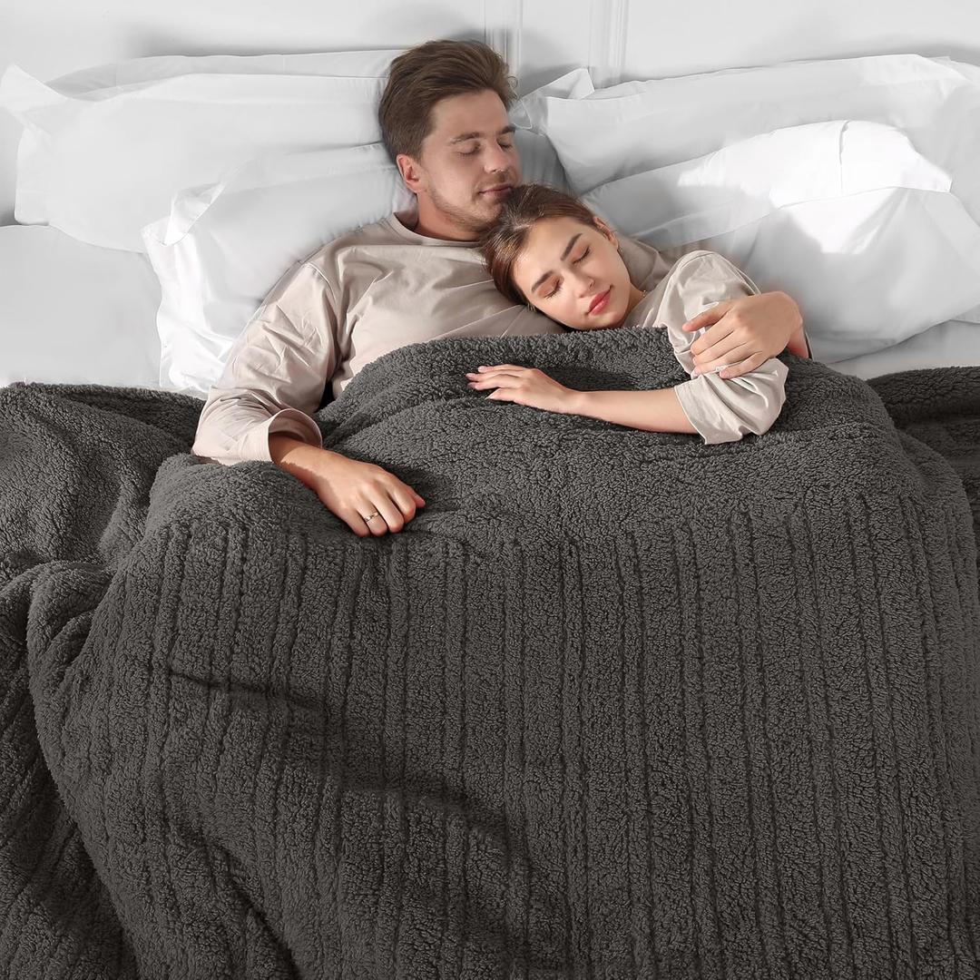 Queen Heated Blanket, Electric Blanket Dual Control with 5 Heating Levels & 10 Hours Auto Off, Ultra Soft Fuzzy Washable Heating Blanket Queen with ETL Certified, 84"x90", Dark Gray