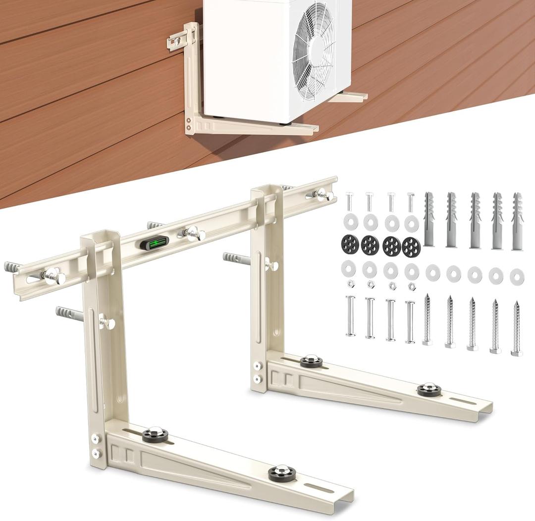 Outdoor Mini Split Wall Mounting Bracket, Heavy-Duty Wall Bracket for 7000 Btu to 12000 Btu Ductless Mini Split Air Conditioner AC Heat Pump Systems , Max 400 Lb Capacity (7000BTU-12000BTU)