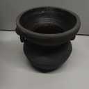 MIYUKI Rustic Vase for Home Decor, Decorative Pottery Terracotta Vase for Living Room, Table, Shelf, Handcraft Vintage Ceramic Vase 6.7in H x 8.2in W (Black)