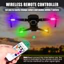 Xuhal 12 Pcs Wireless LED Strobe Lights with Remote Control 8 Colors RGB High Brightness Waterproof Anti Collision USB Emergency Warning Lights for Car Motorcycle Truck Rc Aircraft Bike