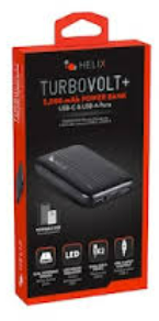 Helix Power Bank Turbovolt+ 5000mAh 3-Port Portable Battery 