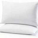 Flat Ultra Thin Bed Pillows Standard/Queen Size Pillow Set of 2 Extra Soft Down Alternative for Stomach Back Sleeping Hotel Collection