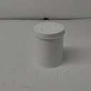 Amici Home Small Dog Treat Container Airtight, 8 Tall x 5.5 Round, White Embossed Puppy Paws Print, Storage Jar Canister for Cats, Small Animals, Gifts for Pet Owners, White (64 Oz)