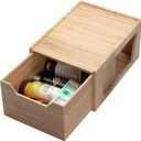 Tall Bamboo Drawer, Stackable Storage Solution for Kitchen Products, Office Supplies, or Bathroom Cosmetics & Toiletries, 12” x 9” x 6.25”