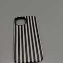 Magnetic for iPhone 15 Case Cute Stripes Phone Case, Shockproof Slim TPU and Hard PC Protective Phone Cover Compatible with MagSafe Designed for Women Girls, Black and White