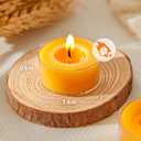 Ashlux Unscented Beeswax Tea Lights Candles 50 Pack, 4 Hours Long Burning Handmade Yellow Tealight Candles, Clear Cup Smokeless Beeswax Candles for Wedding, Party, Centerpiece & Home Decorative