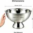 Champagne Bucket,12L Capacity Stainless Steel Champagne Ice Bucket for Parties,Large Silver Wine Chiller for Weddings & Home Entertaining,Sleek Design,Premium Performance & Elegant Display