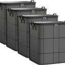 4 Pack Large Clothes Storage Bags, Comforter Storage organizers with lid, Clothing Storage Bins with Reinforced Handles, Sturdy Zippers, for Clothes & Bedding