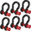 Bekith 6 Pack 1/2" D Ring Shackle 2.0 Ton (4,000 lbs) Capacity with Screw Pin Heavy Duty Shackles for Tow Strap, Winch, Off-Road Truck Vehicle Recovery