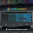 Wireless Keyboard and Mouse Backlit, Wrist Rest, LED Mouse, Rechargeable Ergonomic Keyboard with Phone Holder, Silent Light Up Combo for Computer, Mac, PC, Laptop, Chromebook - SABLUTE KM22 Ultra+