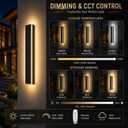 2pcs 39in Modern Outdoor Wall Light, 4.33in Wide Linear Exterior Wall Light, IP65 Waterproof Dimmable Outdoor Sconce, Black Long LED Exterior Lighting Fixture for Garage, Front Door, Porch