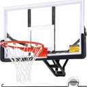 54.5" Wall Mounted Basketball Hoop ，Shatterproof PC Backboard Basketball Goal with Adjustable Height for Garage, Indoor & Outdoor Use