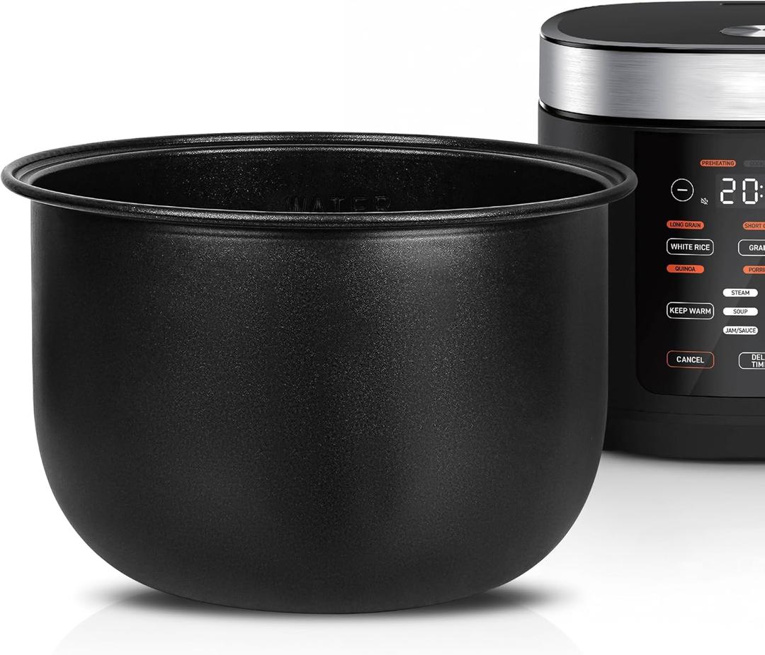 Linkidea Rice Cooker Inner Pot Replacement, Aluminum Alloy Pressure Cooker Pot, Dishwasher Safe Replacement Inner Compatible with Tiger JBV-A18U-W, COSORI CRP-R501IP-KUS