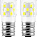 E17 LED Bulb Microwave Oven Appliance Light Bulb Super Power Saving Multiple Purpose Under Hood Over Stove Lights-3W(Equal to 40W Incandescent),380LM,6000K Daylight White-2 Packs