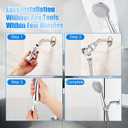 Detachable Handheld Shower Head with Hose - High pressure 5 Functions Showerheads Hand Held Shower Heads,Extra Long 4.7 ft. Stainless Steel Hose and Holder.