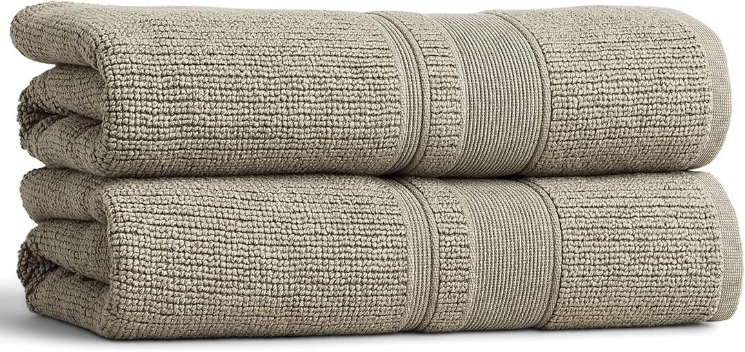 Preston Lane Douro Bath Towel Set 2 Pack Luxury Cotton Towels, Ultra Soft & Absorbent, Quick-Dry Spa-Quality Bathroom Towels, Made in Portugal, Eucalyptus 55 x 28