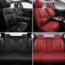 MINGBRON Leather Car Seat Covers,Car Seat Covers Full Set,Automotive Seat Covers 6 Seats,Fit for Most Cars SUV and Most Sedans Red