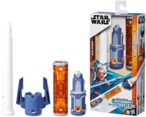 STAR WARS Lightsaber Forge Kyber Core Ahsoka Tano, Officially Licensed White Customizable Lightsaber, Toys for 4 Year Old Boys and Girls