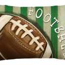 AVOIN colorlife Football Stripes Throw Pillow Cover, 12 x 20 Inch American Football Sports Game Cushion Case Decoration for Sofa Couch
