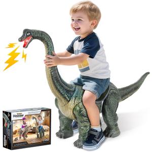 Dinosaur Ride On Toy Cars for Kids,Twinkoo Realistic Brachiosaurus Push Car with Three Sound Effects,Sound and Light Effects PP Wheels for Indoor/Outdoor Play,Best Gift for Kids(Brachiosaurus)