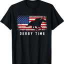 Horse Funny Horses Derby Time Horse Racing T-Shirt, 2XL