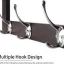 yoyomax Coat Hooks-4 Packs Coat Rack Wall Mounted w/5 Hooks Metal Wall Coat Hook Rail for Hat Coat, Key, Purses, Robes, Bathroom, Espresso