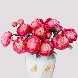 2 x KBREE Ranunculus Artificial Flowers, 5 Pcs Faux Ranunculus Real Touch Stems, Fake Peony Flowers for Wedding DIY Bouquets, Centerpieces, Bridal Shower Decorations & Spring Home Decor (Rose Pink)