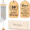 50th Anniversary Romantic Gifts, 25.5inch 50 Year Wedding Wind Chime, Happy 50th Anniversary Wedding Gifts Idea for Couple Parents Wife Husband Friends