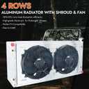 4 Row Core Aluminum Radiator for 1988-2000 Chevy/GMC C1500 C2500 C3500 K1500 K2500 Suburban Tahoe Truck Radiator for 92-99 GMC Yukon 5.7L V8 Crossflow Radiators Electric Fan Shroud Relay