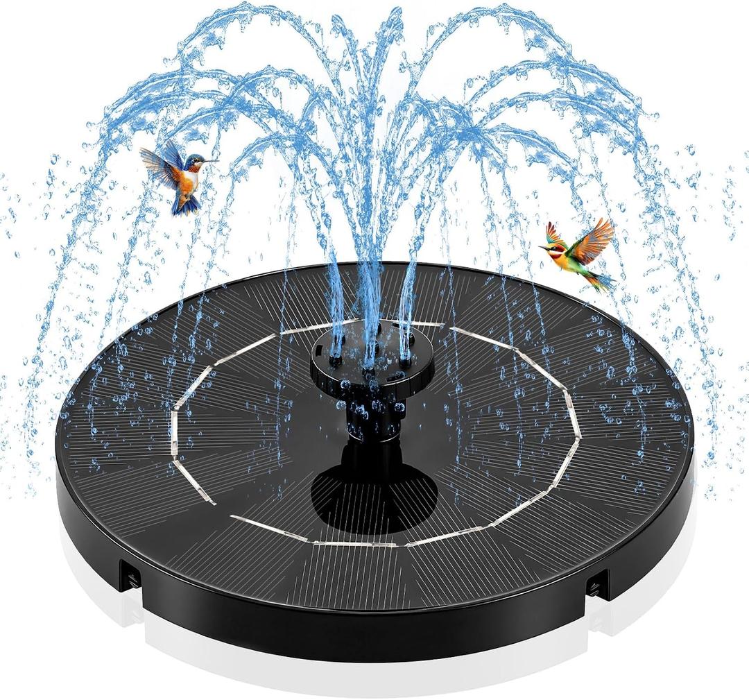 3.5W Solar Powered Water Fountain for Bird Bath Solar Water Pump with 6 Nozzles,Floating Solar Fountain Pump Outdoor Garden Bird Bath Fountain