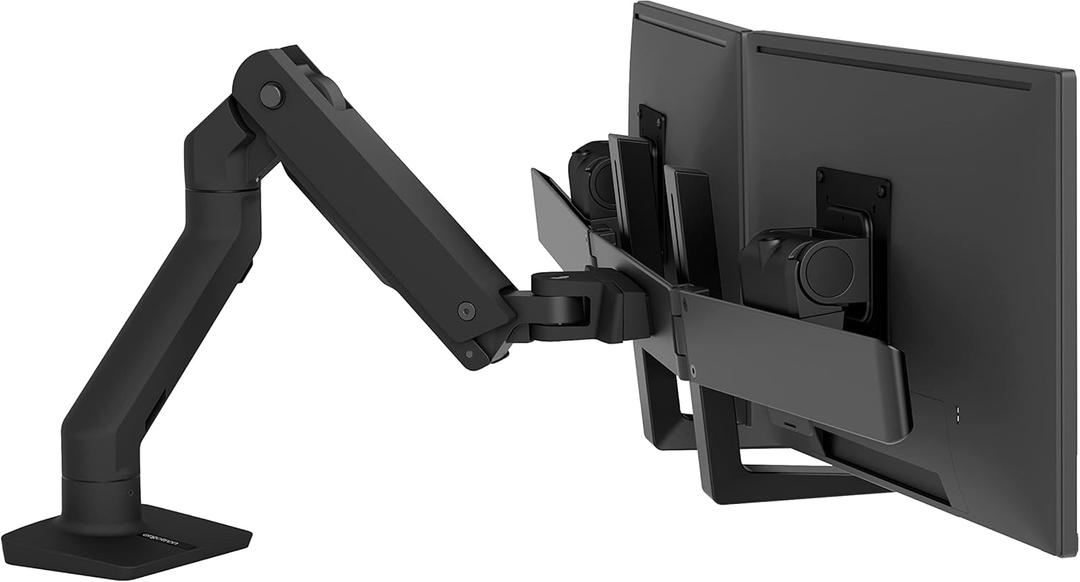 Ergotron  HX Dual Monitor Arm, VESA Desk Mount  for 2 Monitors Up to 32 Inches, 5 to 17.5 lbs Each  Matte Black