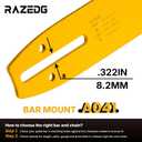 8" Pole Saw Bar and Carbide Chain Combo, 3/8" LP .050" 33DL