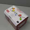 Brightown C9 Christmas Lights Outdoor Waterproof, 66ft Vintage Lights String with 100 Smooth Opaque Bulbs, Plug-in Waterproof Roofline Lights String for Outside Patio Christmas Holiday Decor (Opaque Red and White)