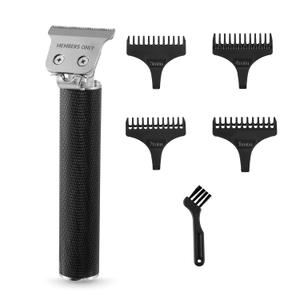 Members Only Hair Trimmer for Men, Lithium T-Blade Hair & Beard, High-Performance Stainless-Steel Blades, Close Trim Design, Type-C Rechargeable Battery, 4 Length Guards, Cleaning Brush