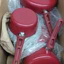 GreenLife 16 Piece Nonstick Cookware Set, Soft Grip Non-Toxic PFAS-Free Ceramic Pots & Pans, Dishwasher & Oven Safe, Frying, Sauce, Saute, Utensils, Glass Lids, Stay-Cool Handles, Wobble Free, Red