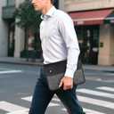 Premium Felt & Leather Laptop Sleeve - Durable 13-16 Inch Case for MacBook, Tablet & Laptop - Stylish & Protective - Big & Black