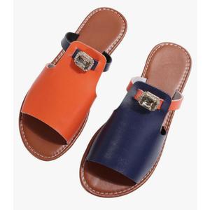 GORGLITTER Women's Glitter Rhinestone Flat Sandals Colorblock Dressy Comfortable Open Toe Slip On Summer Slides Shoes Size 8