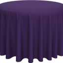 Lann's Linens - 132" Round Premium Tablecloth for Wedding/Banquet/Restaurant - Polyester Fabric Table Cloth - Purple