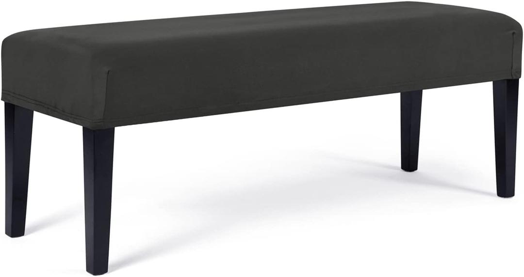WOMACO Dining Room Bench Covers Stretch Spandex Upholstered Bench Seat Cushion Slipcovers for Kitchen Dining Bench Seat Protector (Dark Gray, Large)