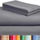 LuxClub 4 PC King Size Sheet Set Deep Pockets 18" Wrinkle Free Cooling Bed Sheets Machine Washable Hotel Bedding Silky Soft - Light Grey King