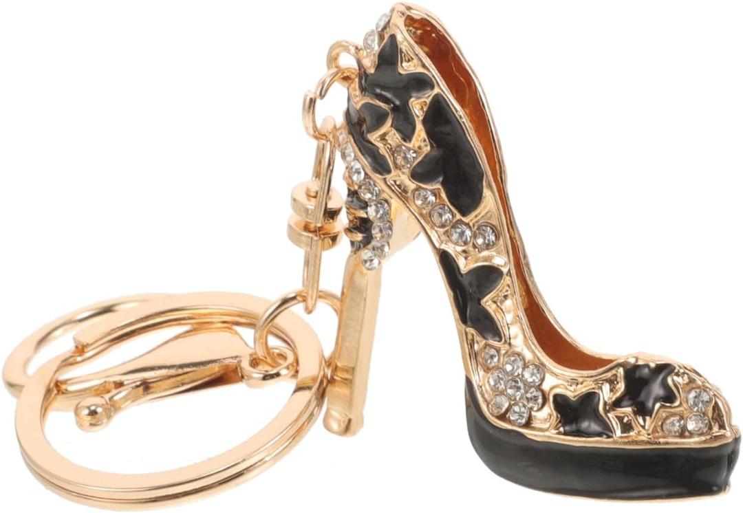 GALPADA High Heel Rhinestone Keychain Elegant Shoe Charm Lightweight Key Ring Pendant for Car Keys Purse Bag Accessory