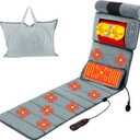 Full Body Massage Mat with Heat, 10 Motors Vibration Massage Chair Pad with 3 Timer Settings, Multifunctional Full Body Relaxation Seat Back Massager for Bed Sofa Chair