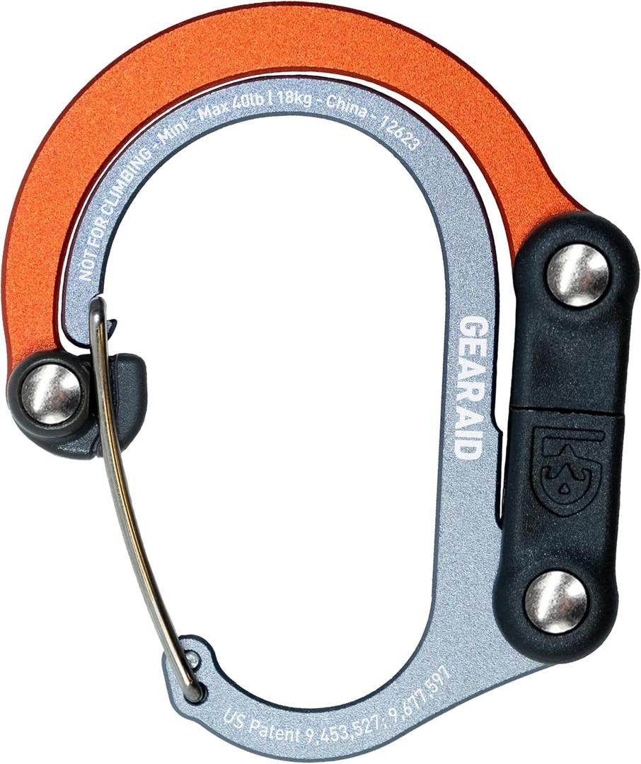 GEAR AID HEROCLIP (Mini) Carabiner Gear Clip and Hook, for Hanging Bags, Purses, Lanterns, Strollers, Tools, Helmets, Water Bottles, and More