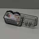 TAILI Shower Caddy Suction Cup with Hooks and Soap holder, Heavy Duty Bathroom Shower Organizer, No Drilling Bathroom Holder with Large Capacity, Metal Black Storage Basket